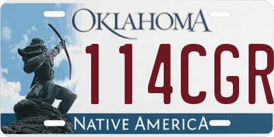 OK license plate 114CGR