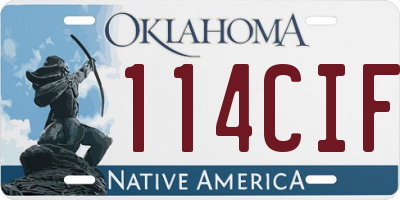 OK license plate 114CIF