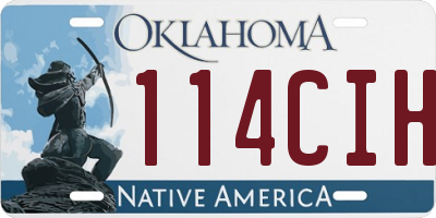OK license plate 114CIH