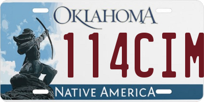 OK license plate 114CIM