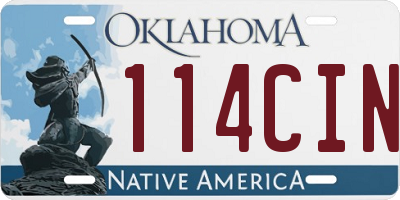 OK license plate 114CIN