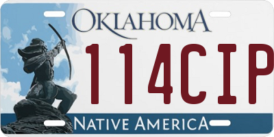 OK license plate 114CIP