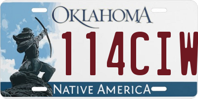 OK license plate 114CIW