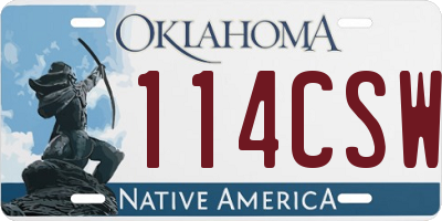 OK license plate 114CSW