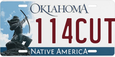 OK license plate 114CUT