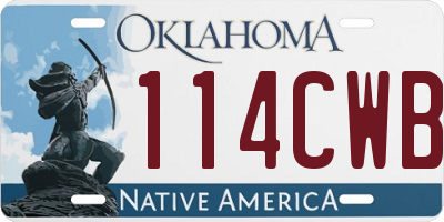 OK license plate 114CWB