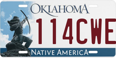 OK license plate 114CWE