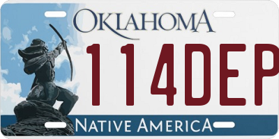 OK license plate 114DEP