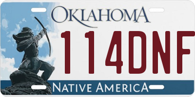 OK license plate 114DNF