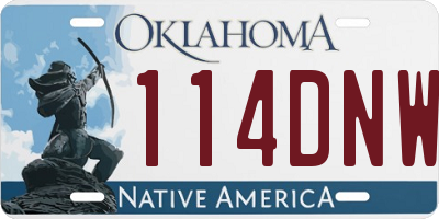 OK license plate 114DNW