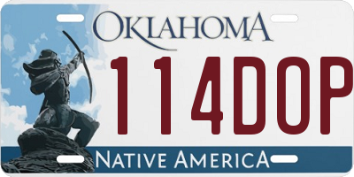 OK license plate 114DOP