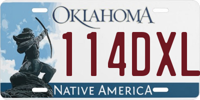 OK license plate 114DXL