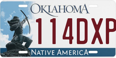 OK license plate 114DXP