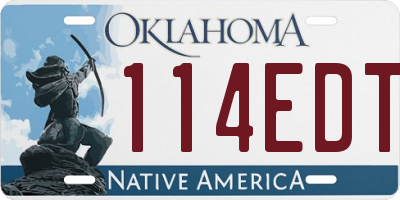 OK license plate 114EDT