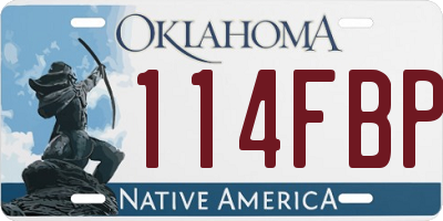 OK license plate 114FBP