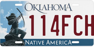 OK license plate 114FCH