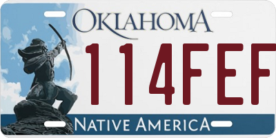OK license plate 114FEF