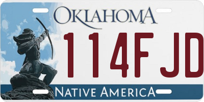 OK license plate 114FJD