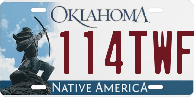 OK license plate 114TWF