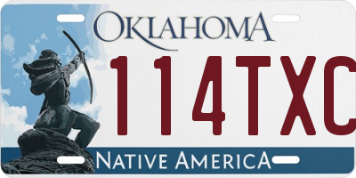 OK license plate 114TXC