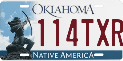 OK license plate 114TXR