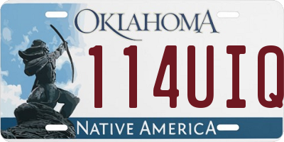 OK license plate 114UIQ