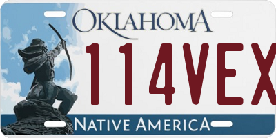 OK license plate 114VEX