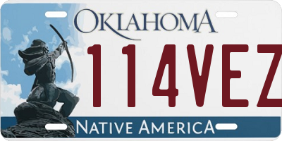 OK license plate 114VEZ