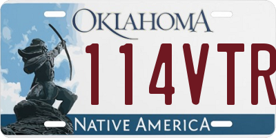 OK license plate 114VTR