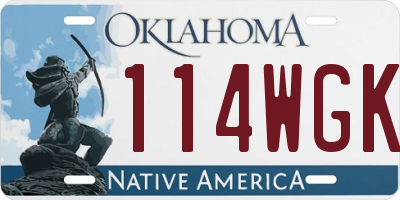 OK license plate 114WGK