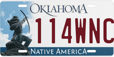 OK license plate 114WNC