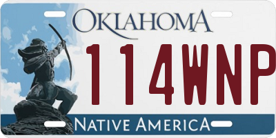 OK license plate 114WNP