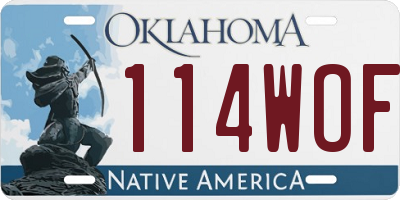 OK license plate 114WOF
