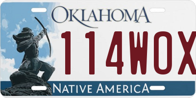 OK license plate 114WOX