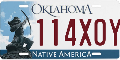 OK license plate 114XOY