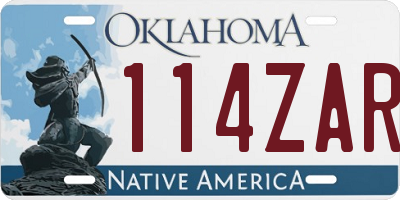 OK license plate 114ZAR
