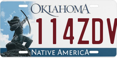 OK license plate 114ZDV