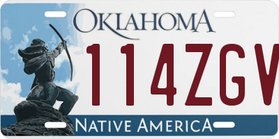 OK license plate 114ZGV