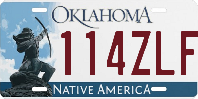 OK license plate 114ZLF