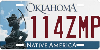 OK license plate 114ZMP