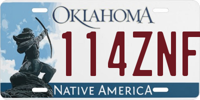 OK license plate 114ZNF