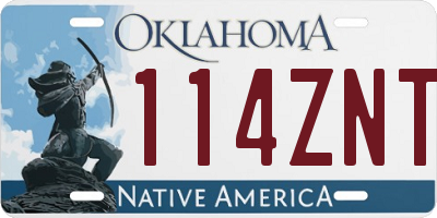 OK license plate 114ZNT