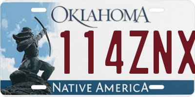 OK license plate 114ZNX