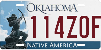 OK license plate 114ZOF