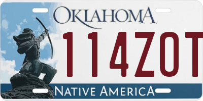 OK license plate 114ZOT