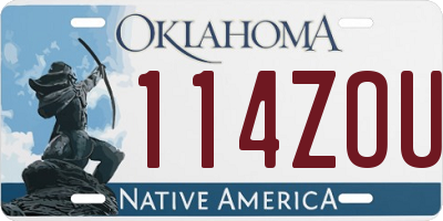 OK license plate 114ZOU