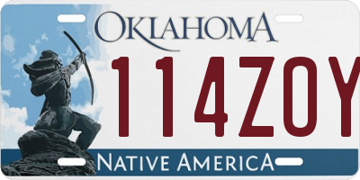 OK license plate 114ZOY