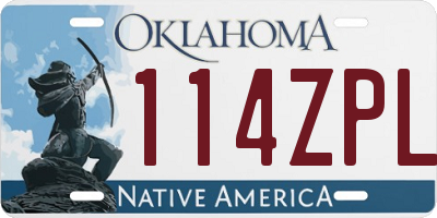 OK license plate 114ZPL