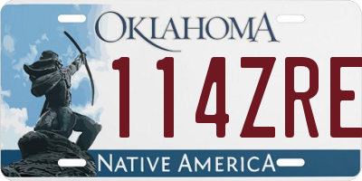 OK license plate 114ZRE