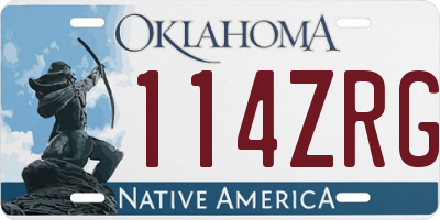 OK license plate 114ZRG